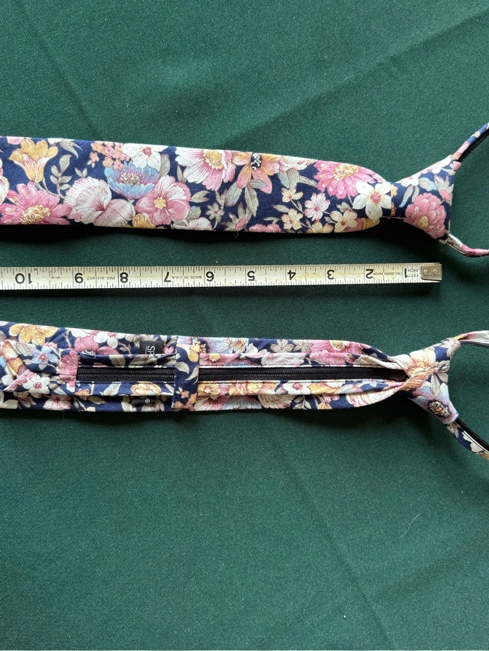 2 Navy with floral print youth ties